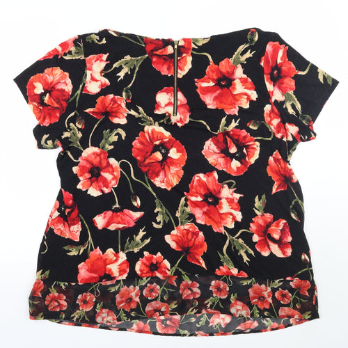 George Womens Black Floral  Basic Blouse Size 20