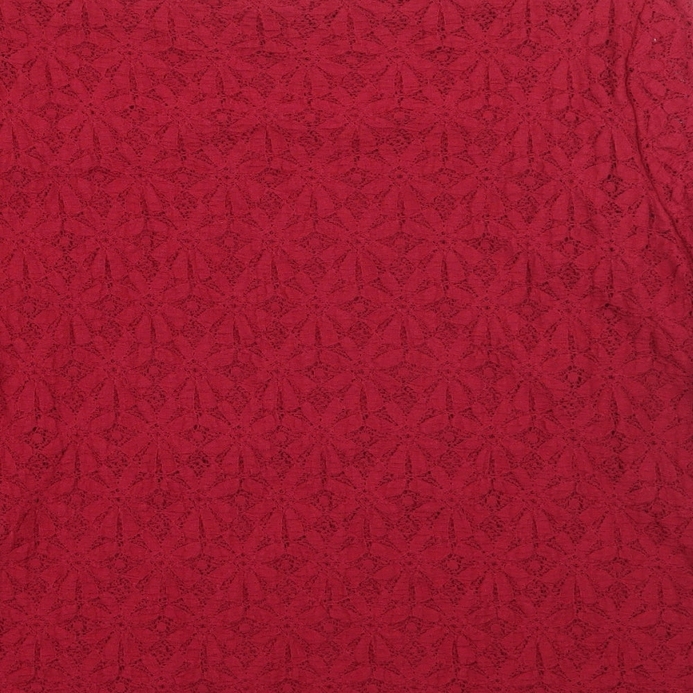 Bonmarché Womens Red Floral  Basic Blouse Size 22