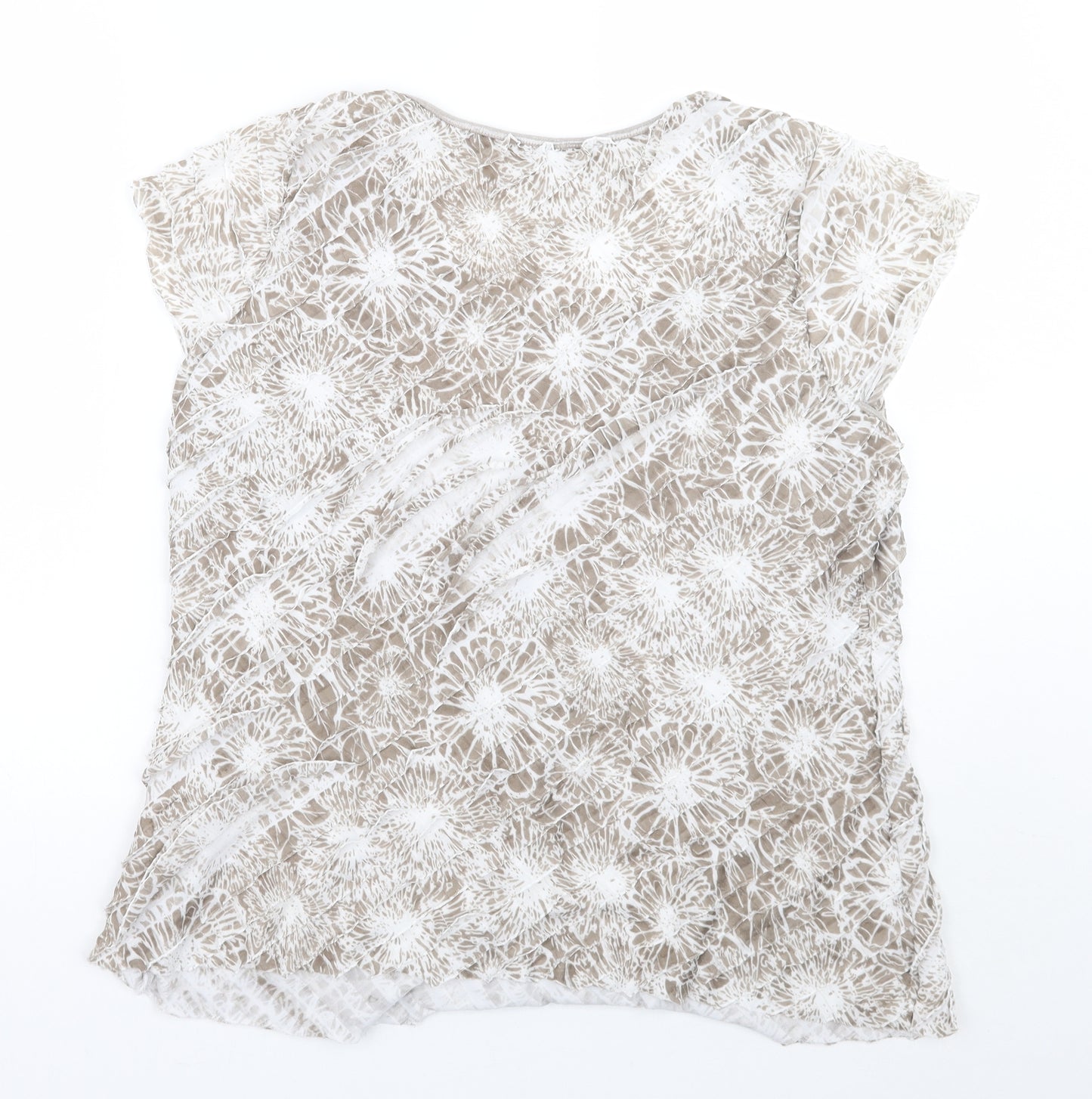 Roman Womens Grey Floral  Basic T-Shirt Size 22