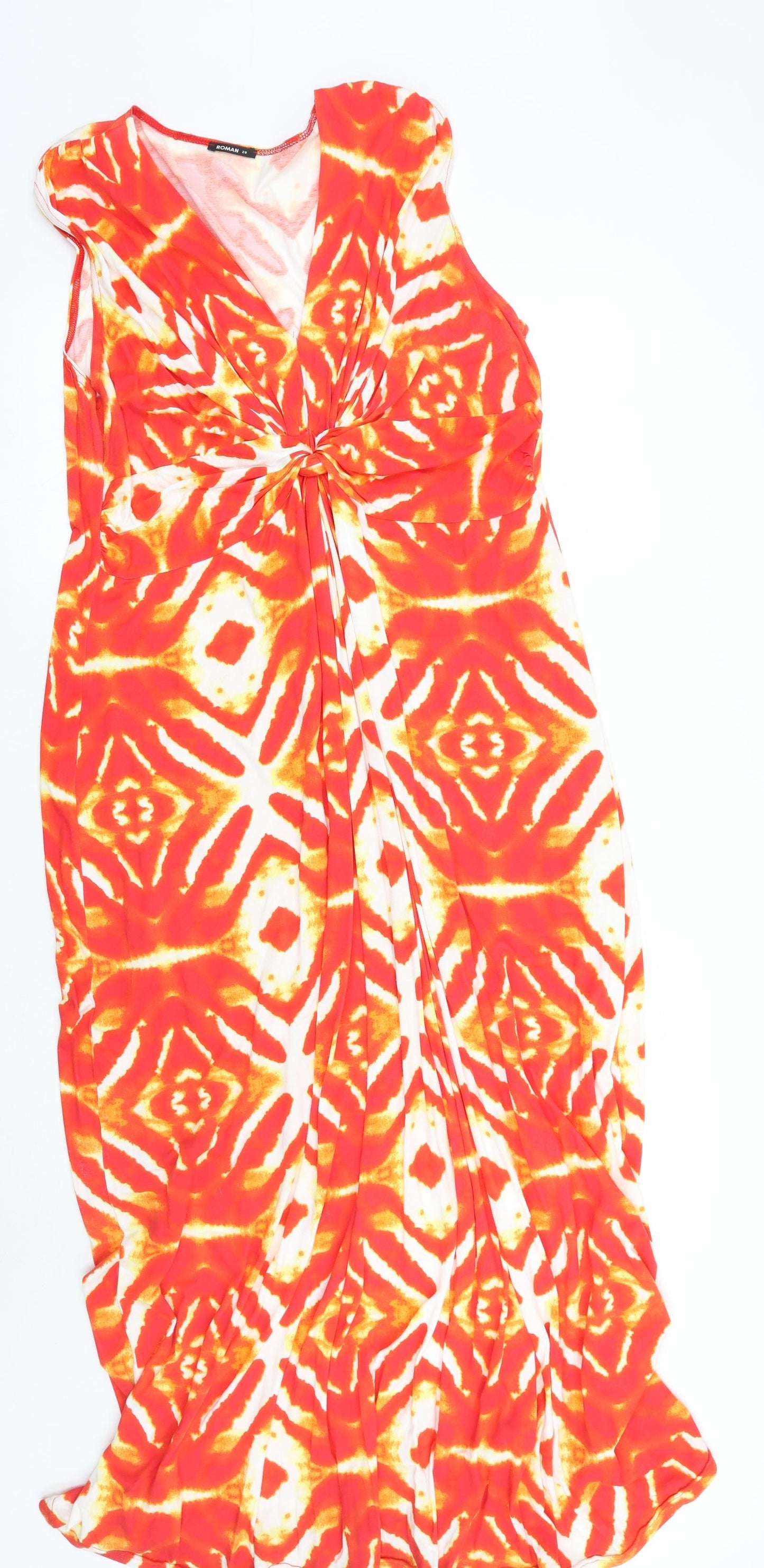 Roman Womens Orange Tie Dye  A-Line  Size 20