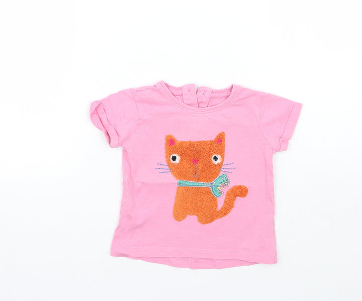NEXT Girls Pink Basic T-Shirt Size 6-9 Months