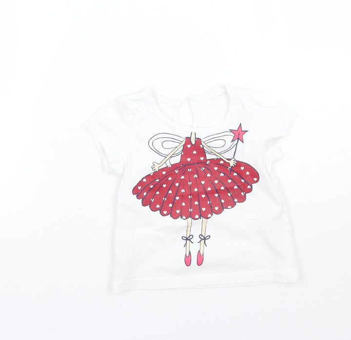 Matalan Girls White   Basic T-Shirt Size 6-9 Months