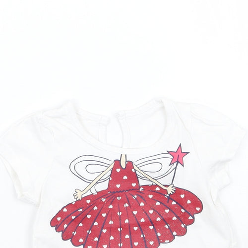 Matalan Girls White   Basic T-Shirt Size 6-9 Months