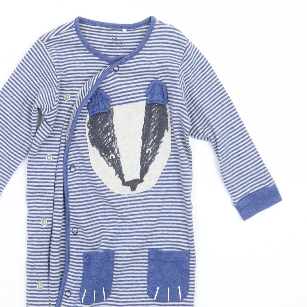 NEXT Baby Blue Striped  Babygrow One-Piece Size 6-9 Months