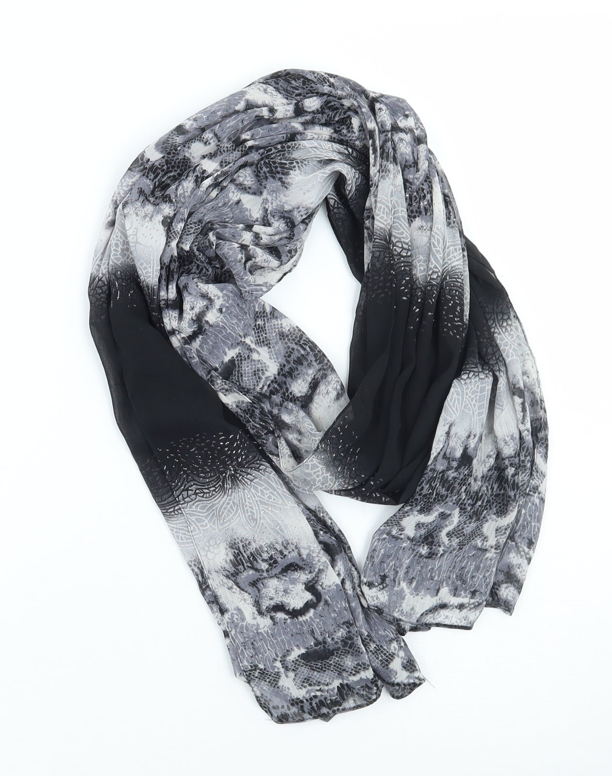 Preworn Womens Black Animal Print   Scarf