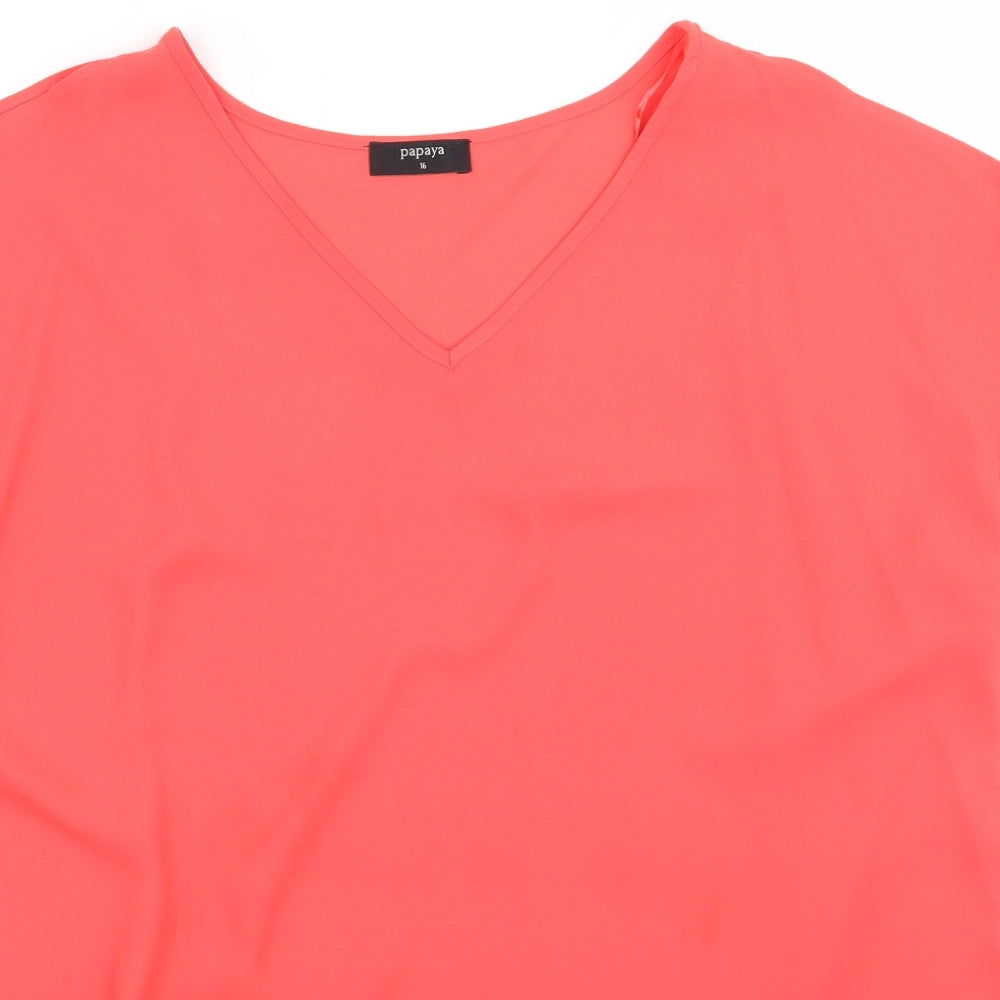 Papaya Womens Red   Basic Blouse Size 16