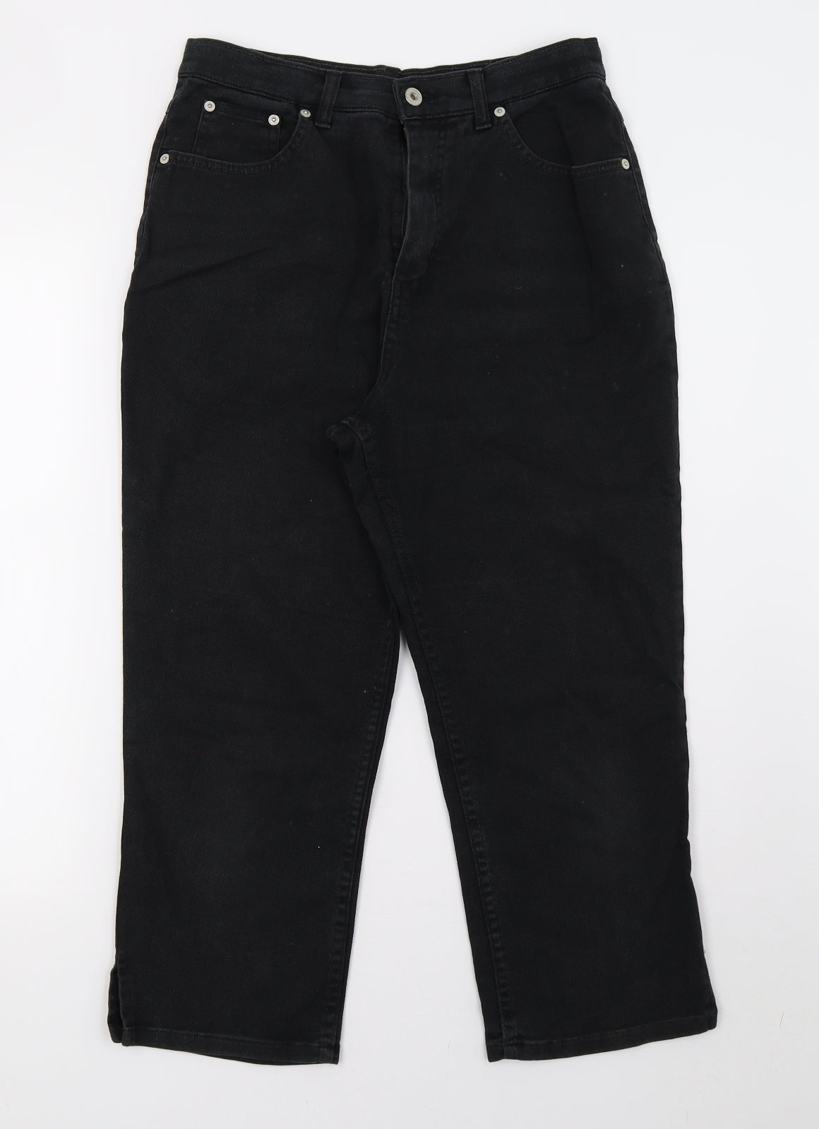 Marks and Spencer Womens Black   Straight Jeans Size 14 L26 in
