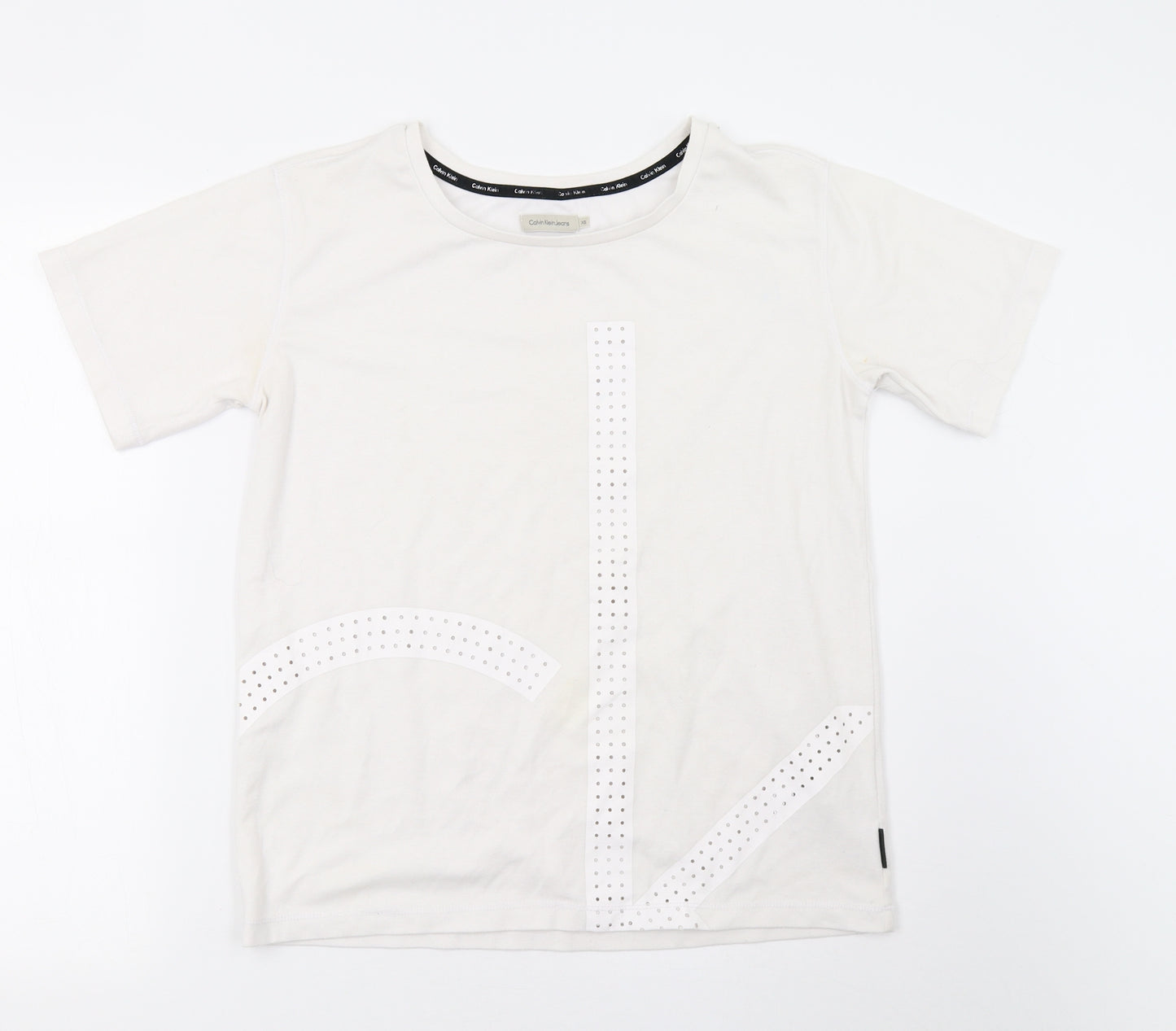 Calvin Klein Womens White   Basic T-Shirt Size XS