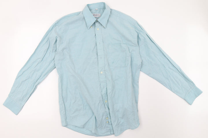 armando Mens Blue Button-Up Size 15.5