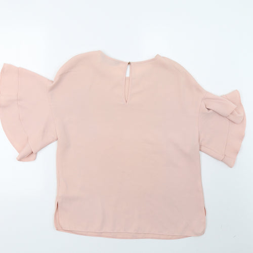 F&F Womens Pink   Basic T-Shirt Size 8  - frill arms