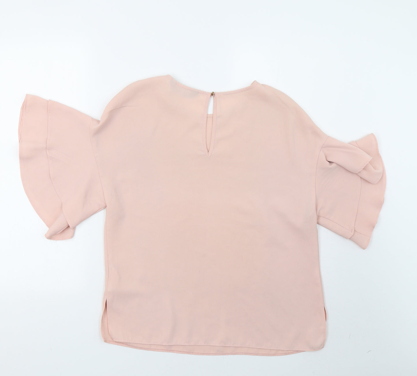 F&F Womens Pink   Basic T-Shirt Size 8  - frill arms