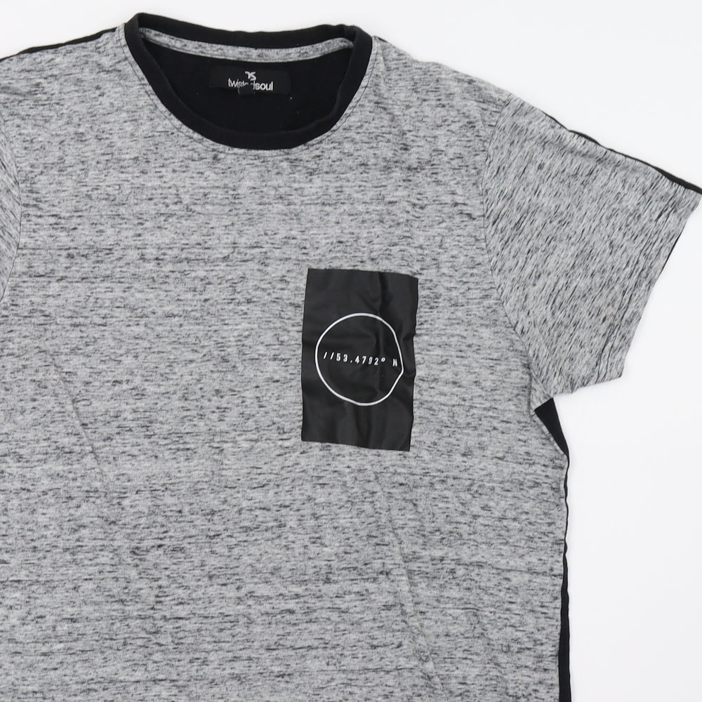 Twisted Soul Mens Grey    T-Shirt Size M