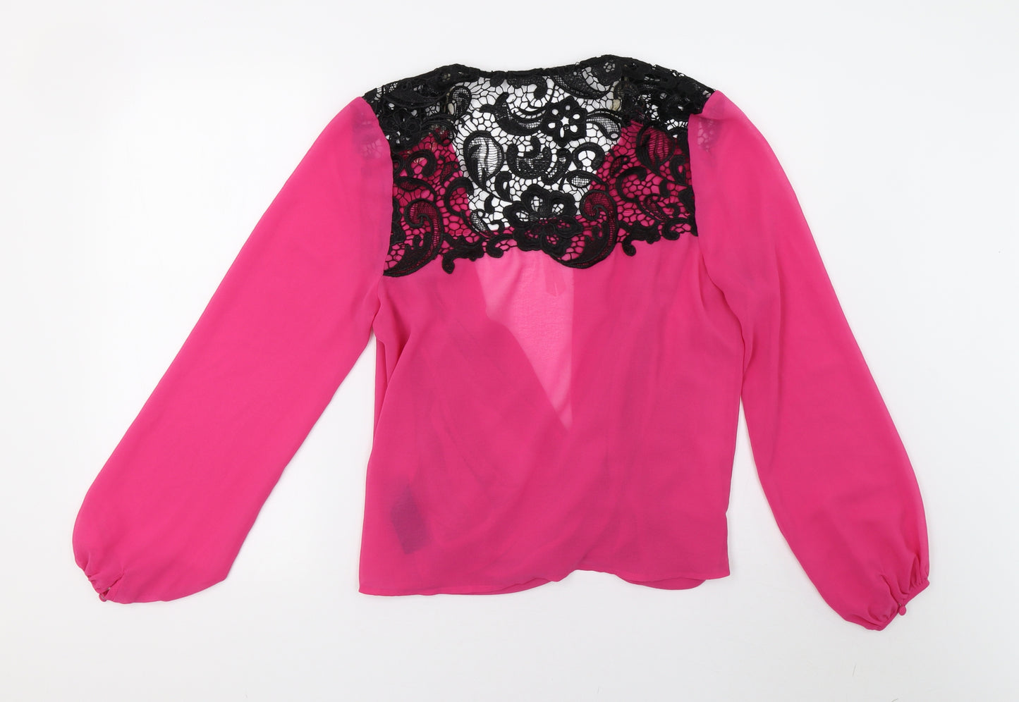 Lipsy Womens Pink  Mesh Basic Blouse Size 14