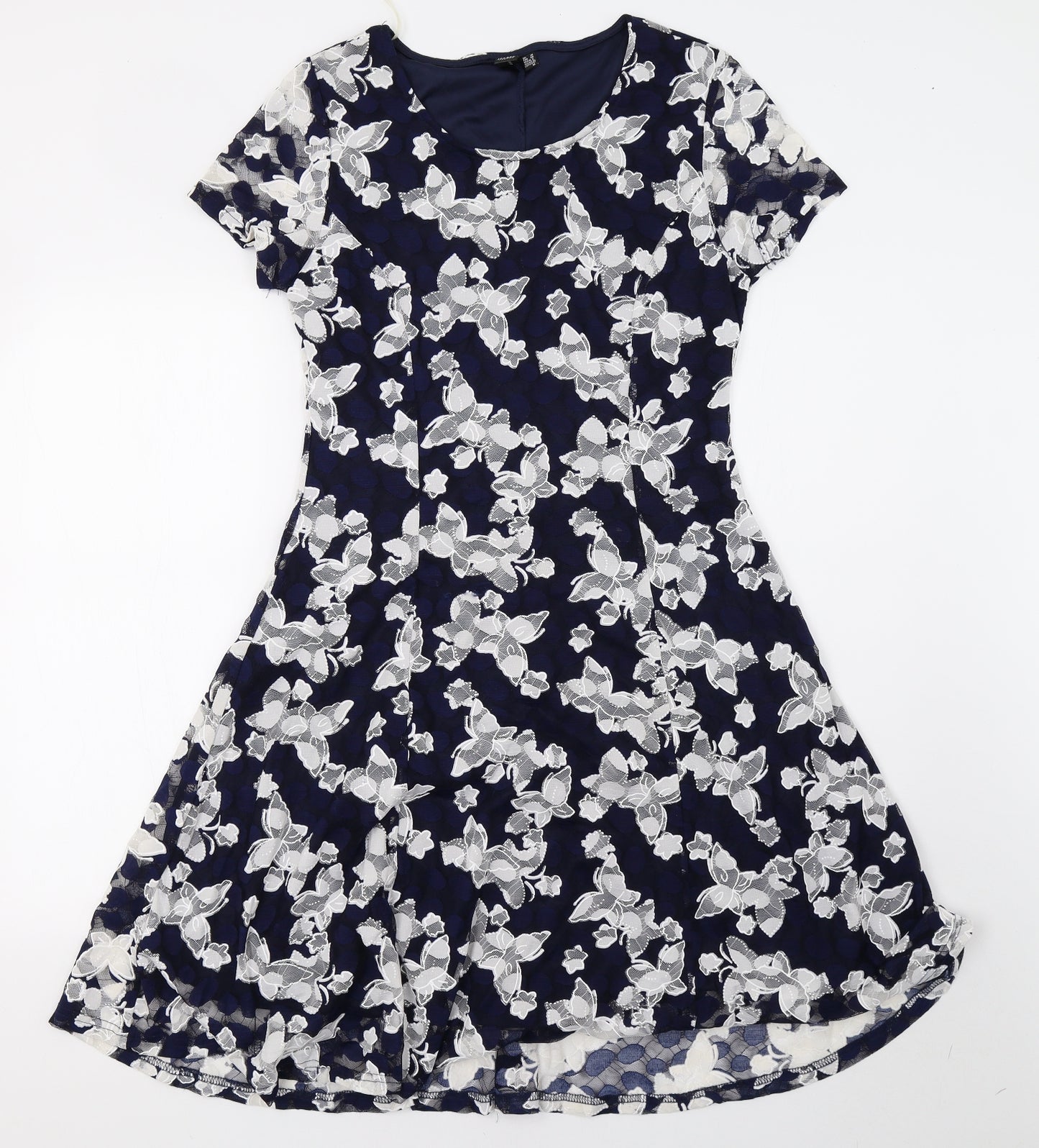 izabel Womens Blue Floral  A-Line  Size 10