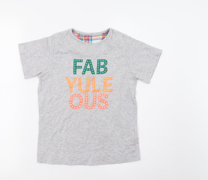 Matalan Boys Grey Basic T-Shirt Size 8 Years