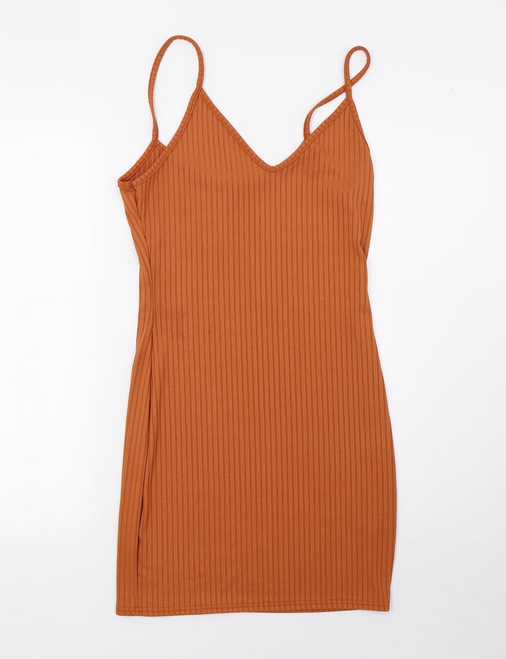 PRETTYLITTLETHING Womens Brown Bodycon Size 12