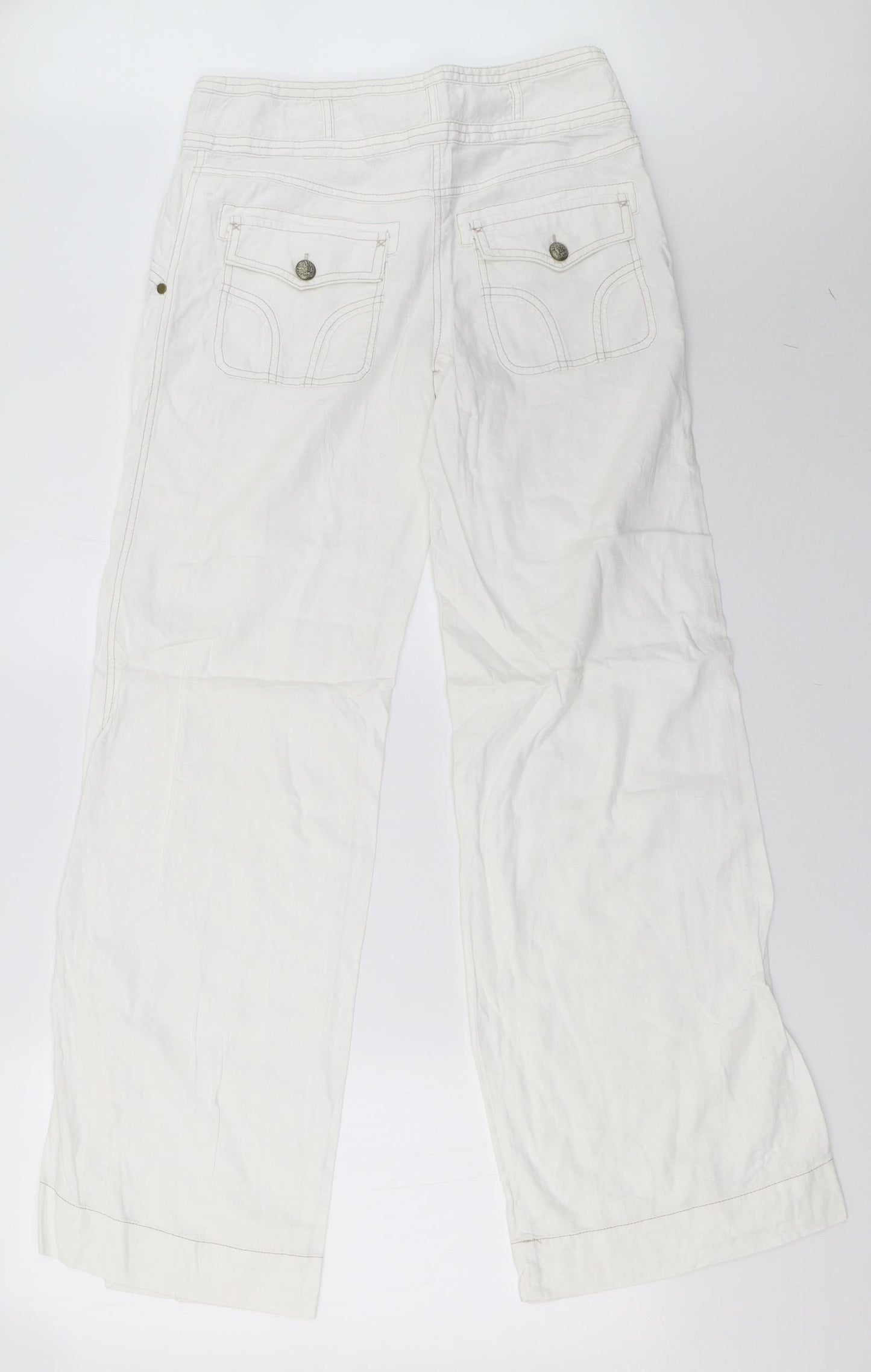 NEXT Womens White   Trousers  Size 8 L33 in