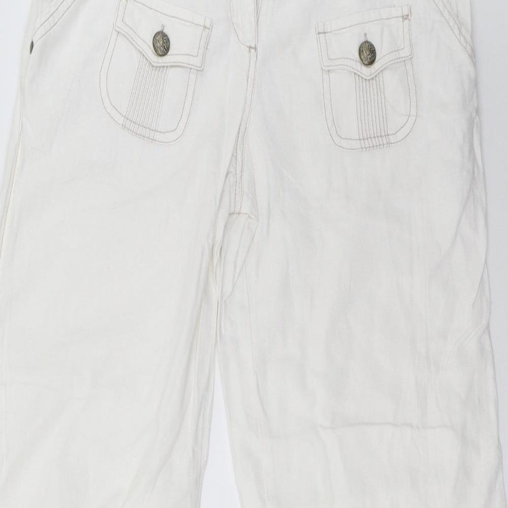 NEXT Womens White   Trousers  Size 8 L33 in