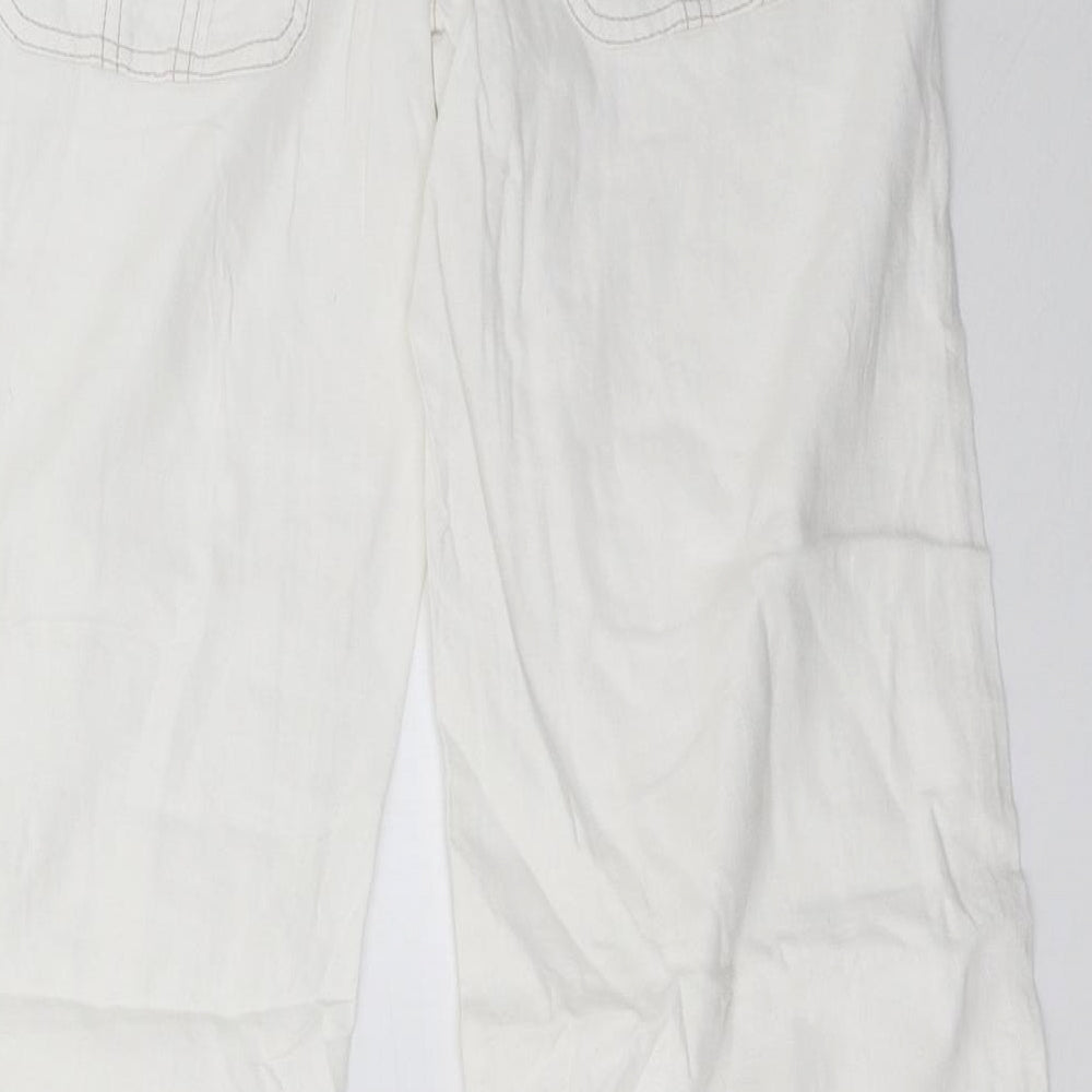 NEXT Womens White   Trousers  Size 8 L33 in