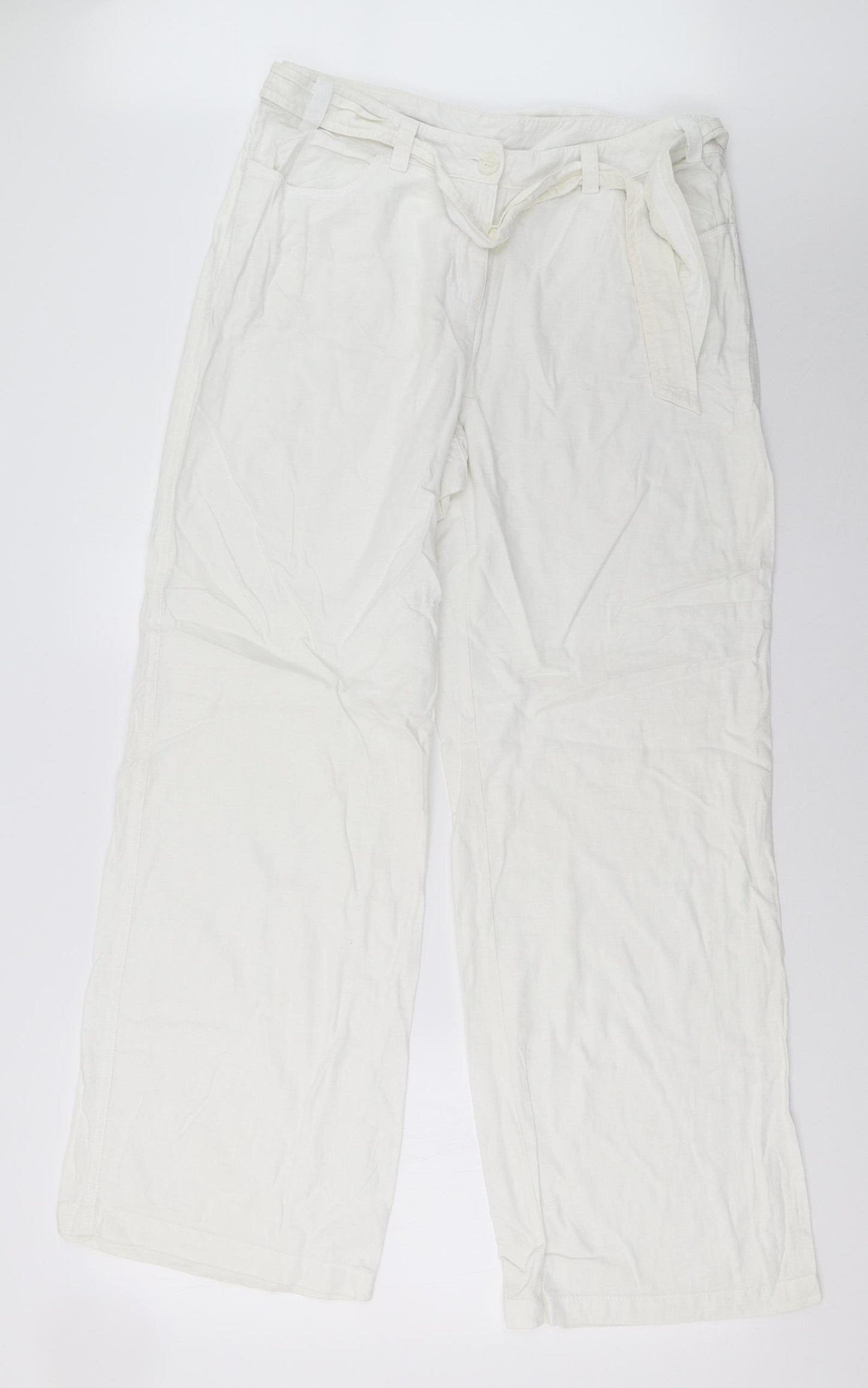 Marks and Spencer Womens White   Trousers  Size 12 L32 in