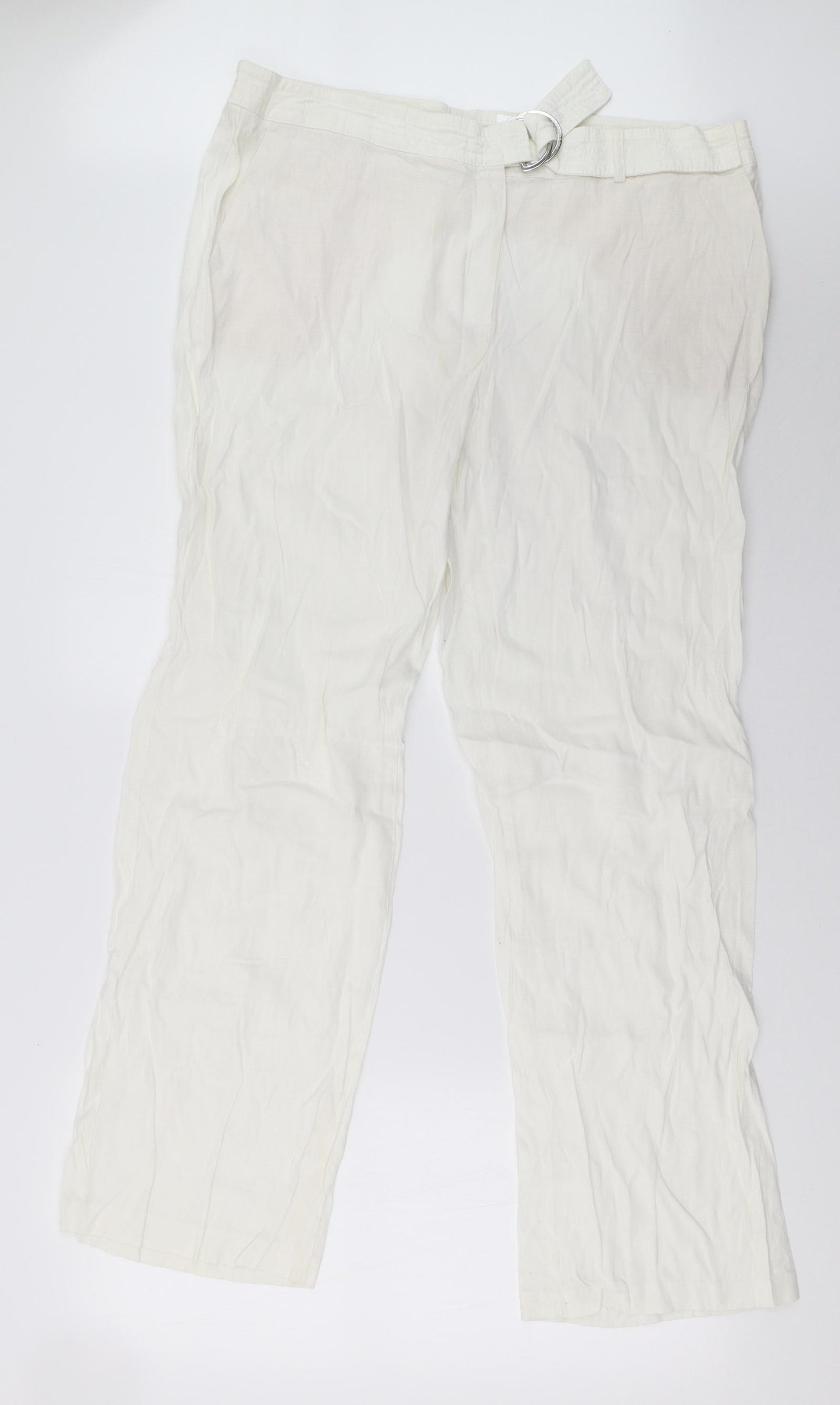 Marks and Spencer Womens White   Trousers  Size 18 L34 in