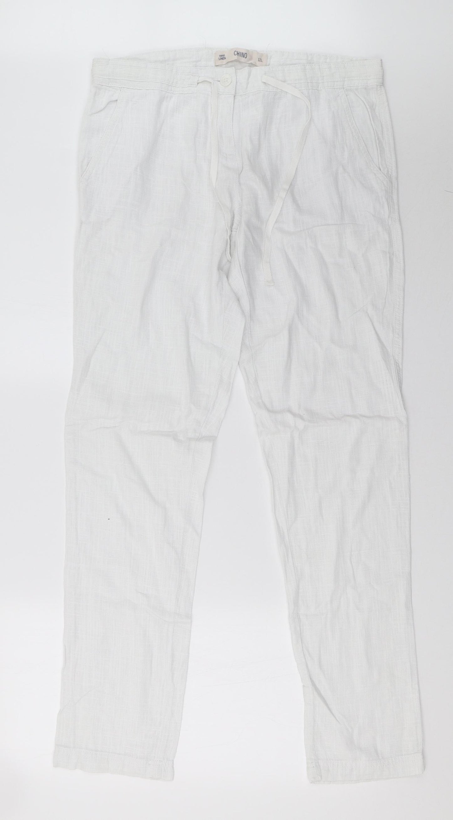 NEXT Womens Grey   Chino Trousers Size 12 L34 in