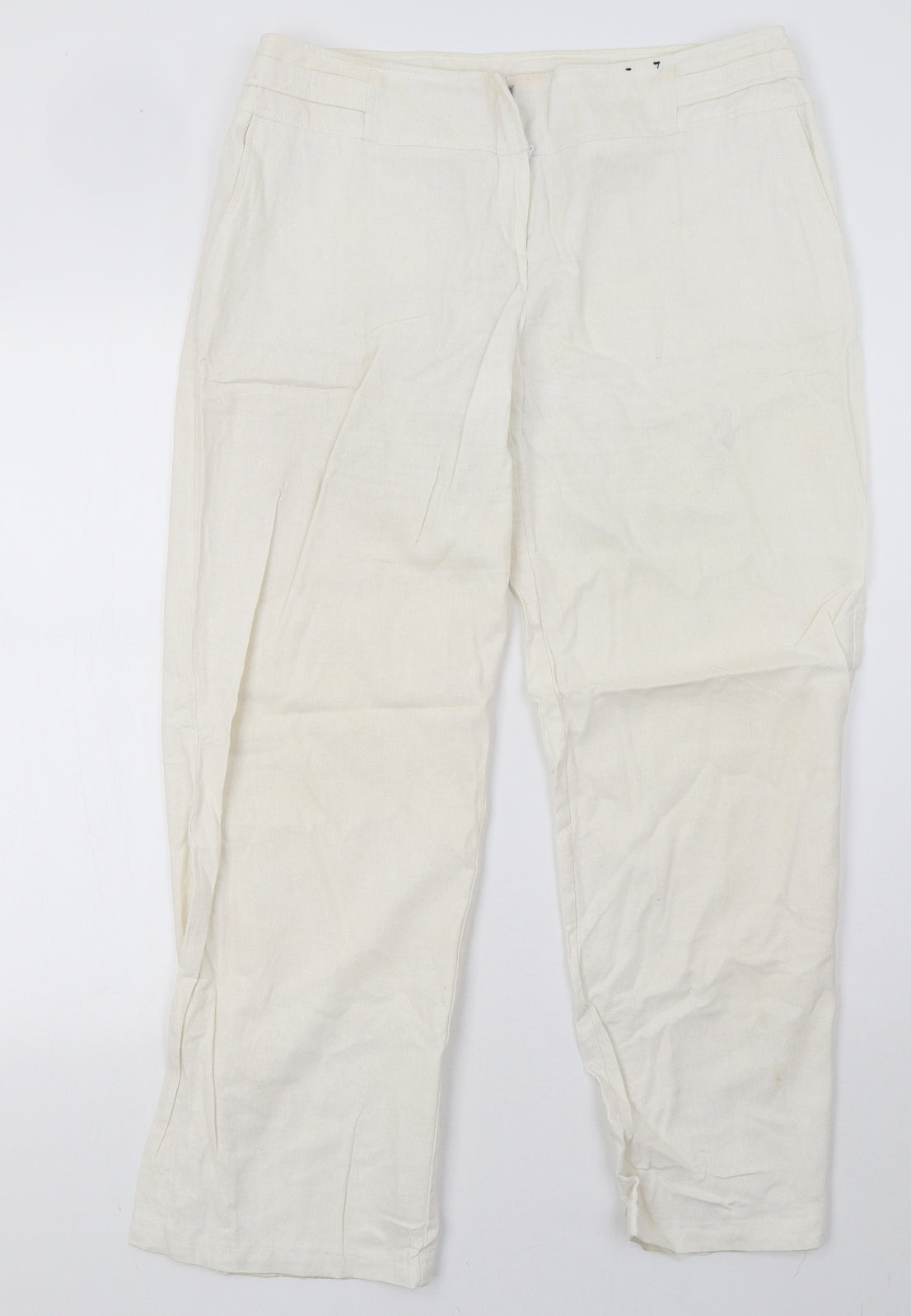 F&F Womens White   Trousers  Size 14 L32 in