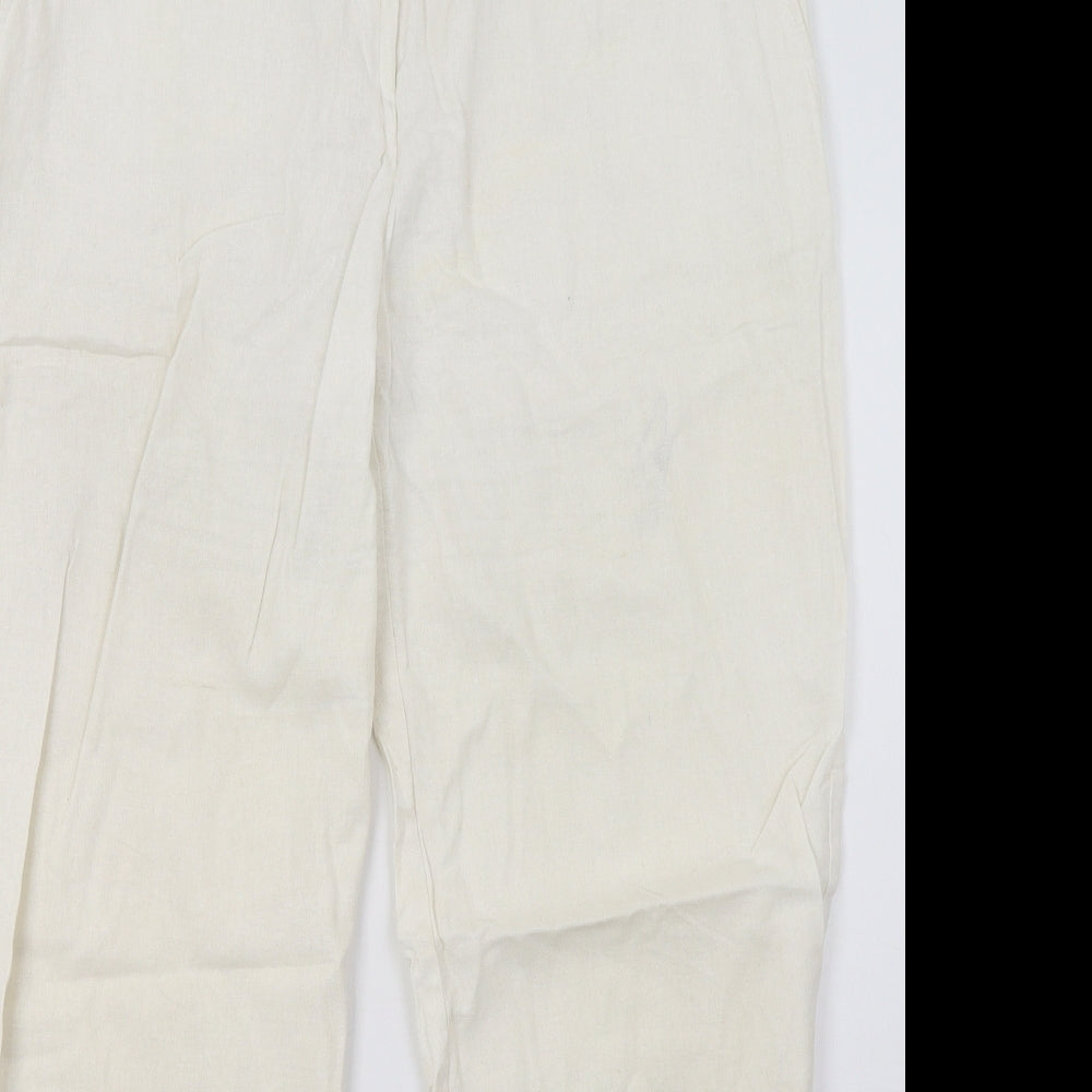 F&F Womens White   Trousers  Size 14 L32 in