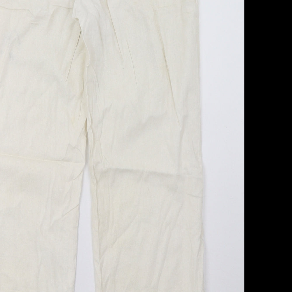 F&F Womens White   Trousers  Size 14 L32 in