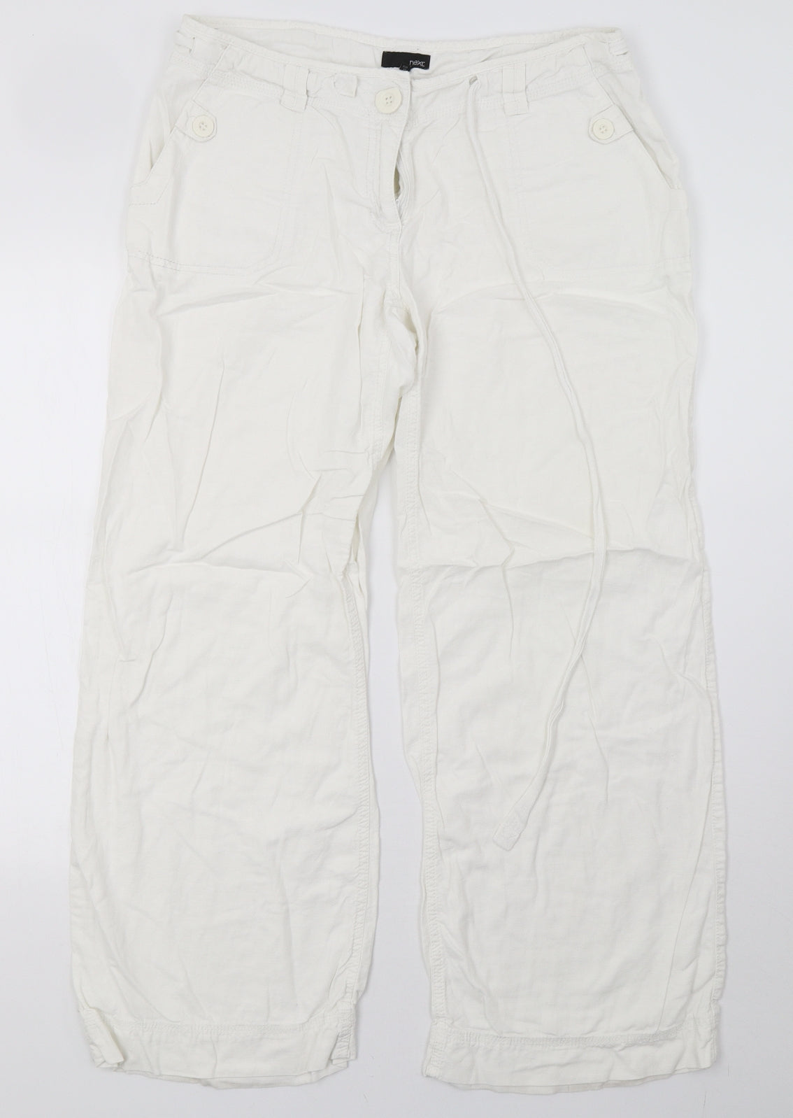 NEXT Womens White   Trousers  Size 14 L29 in