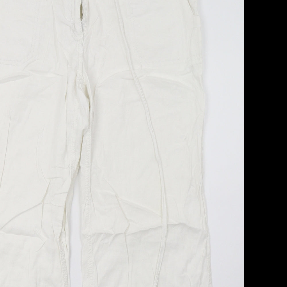 NEXT Womens White   Trousers  Size 14 L29 in