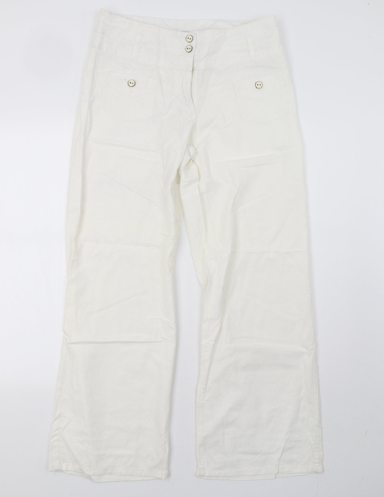 NEXT Womens White   Trousers  Size 12 L30 in