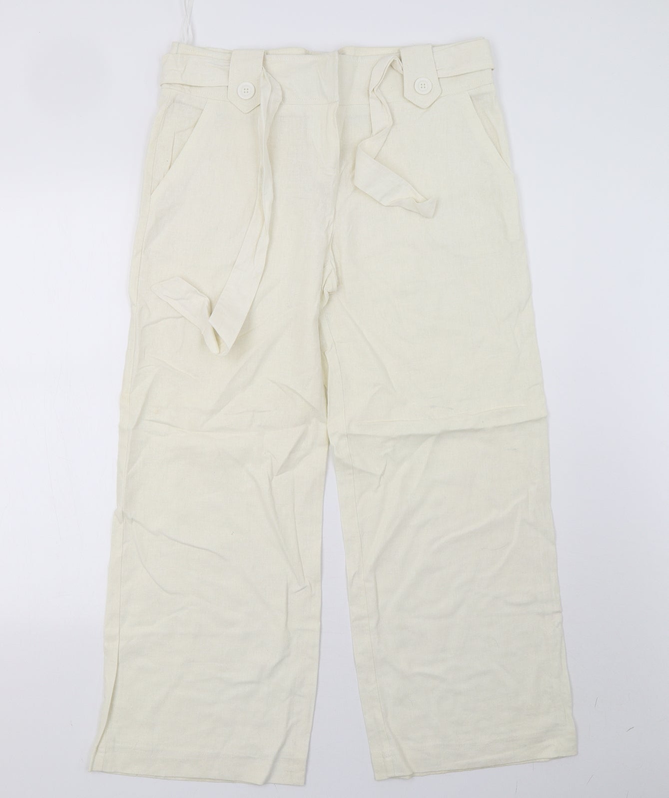 saisnburys Womens White   Trousers  Size 12 L29 in