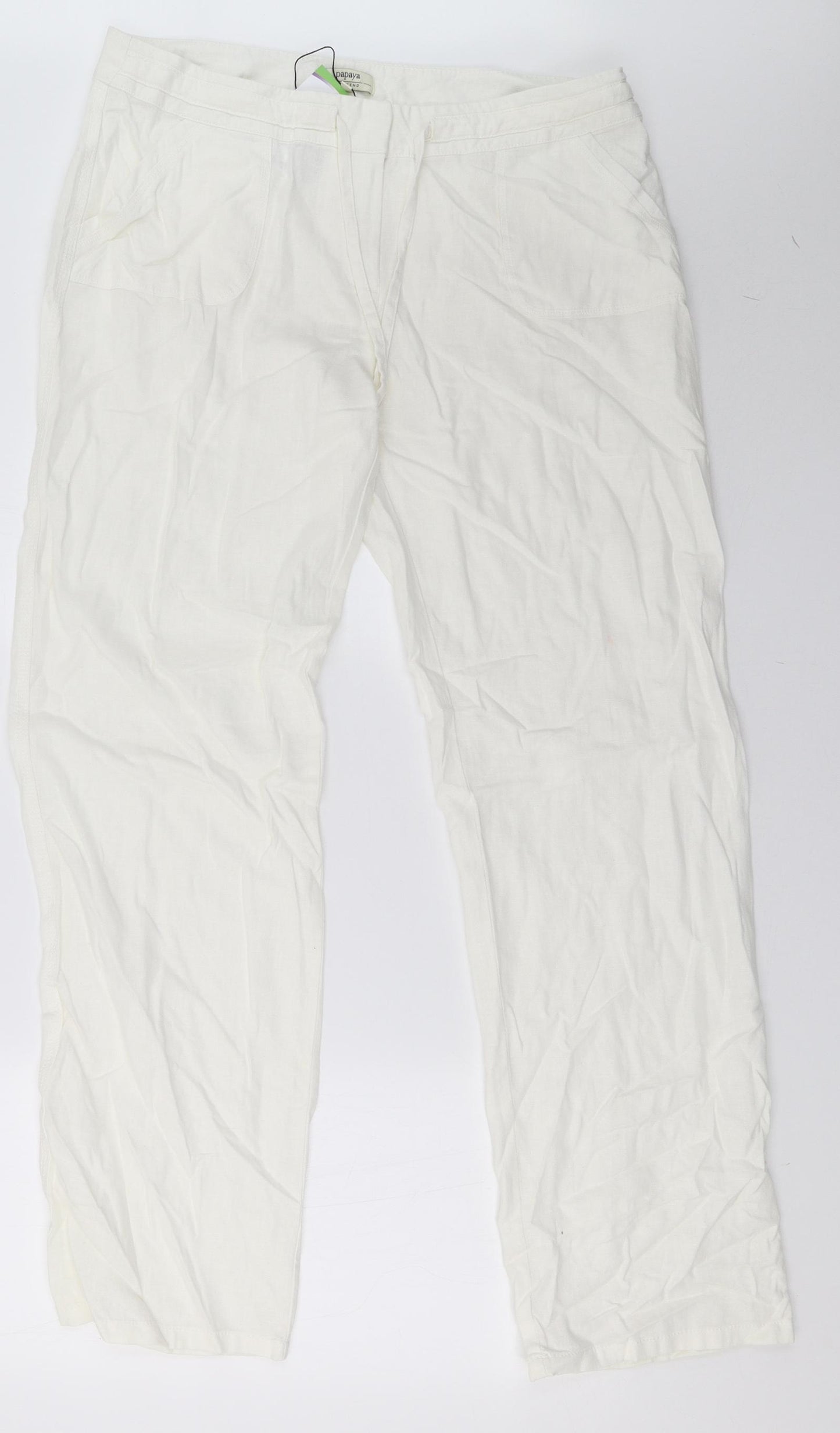 Matalan Womens White   Trousers  Size 14 L32 in