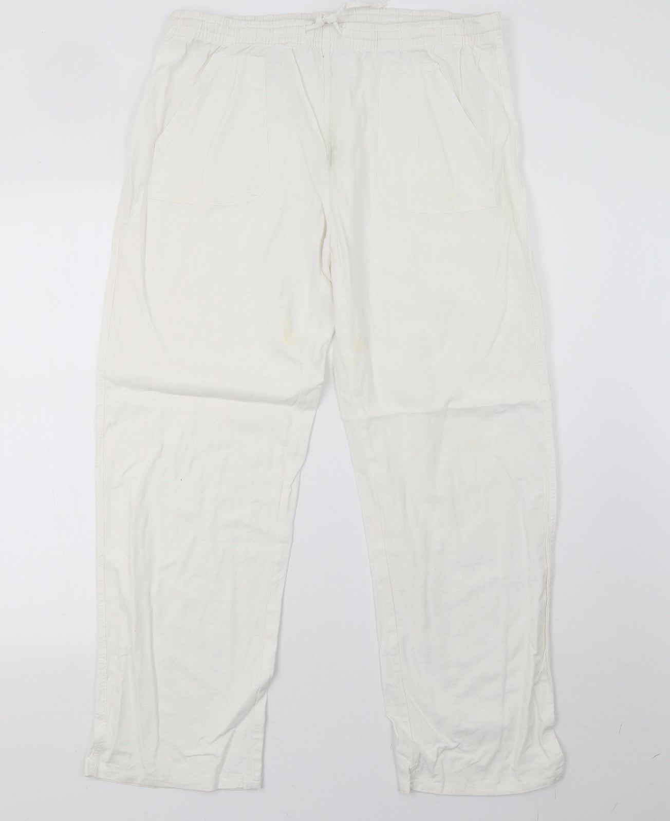 Preworn Womens White   Trousers  Size 14 L29 in