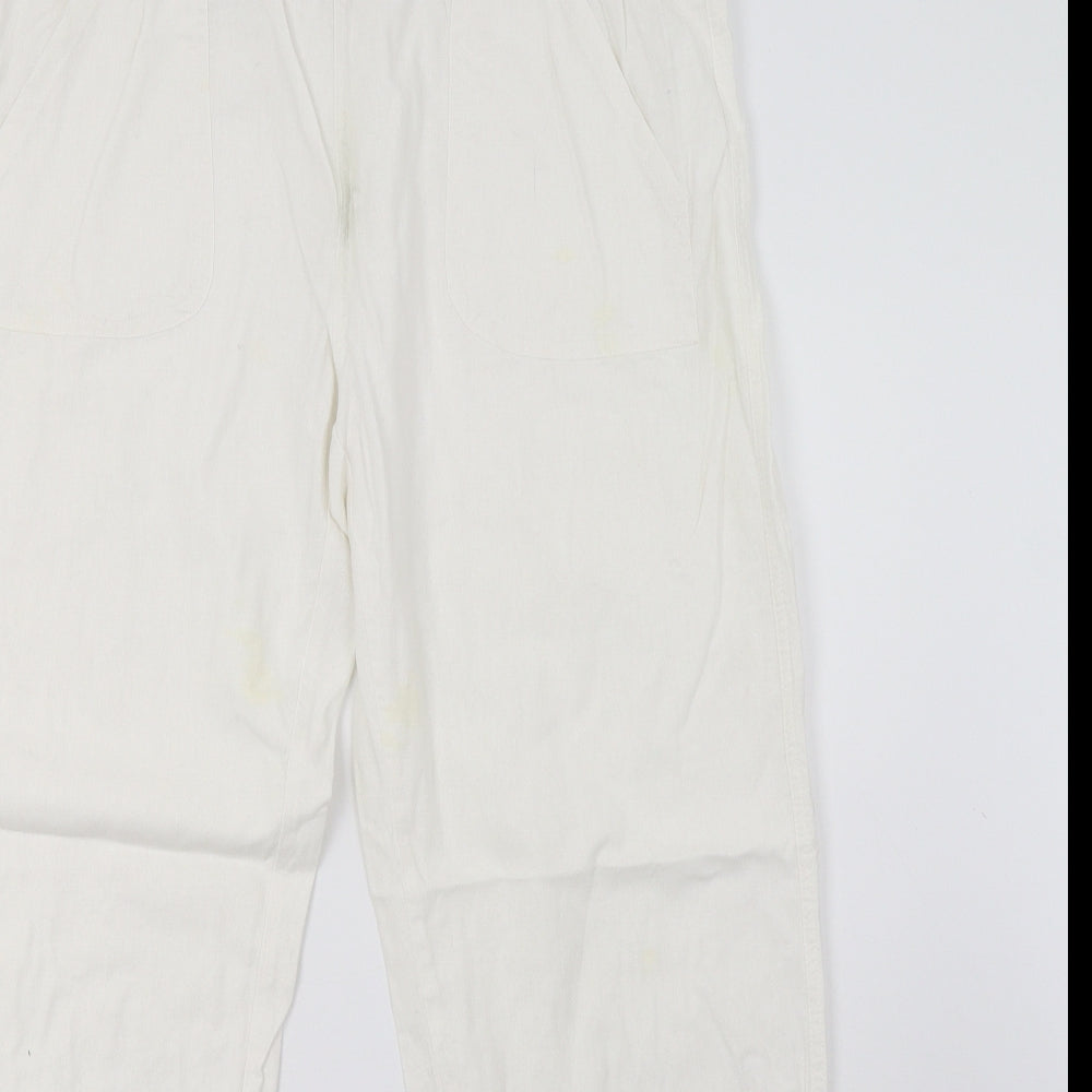 Preworn Womens White   Trousers  Size 14 L29 in