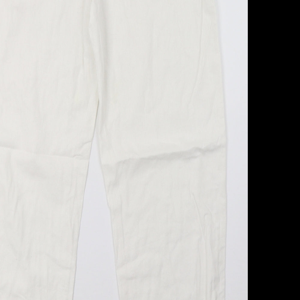 Preworn Womens White   Trousers  Size 14 L29 in