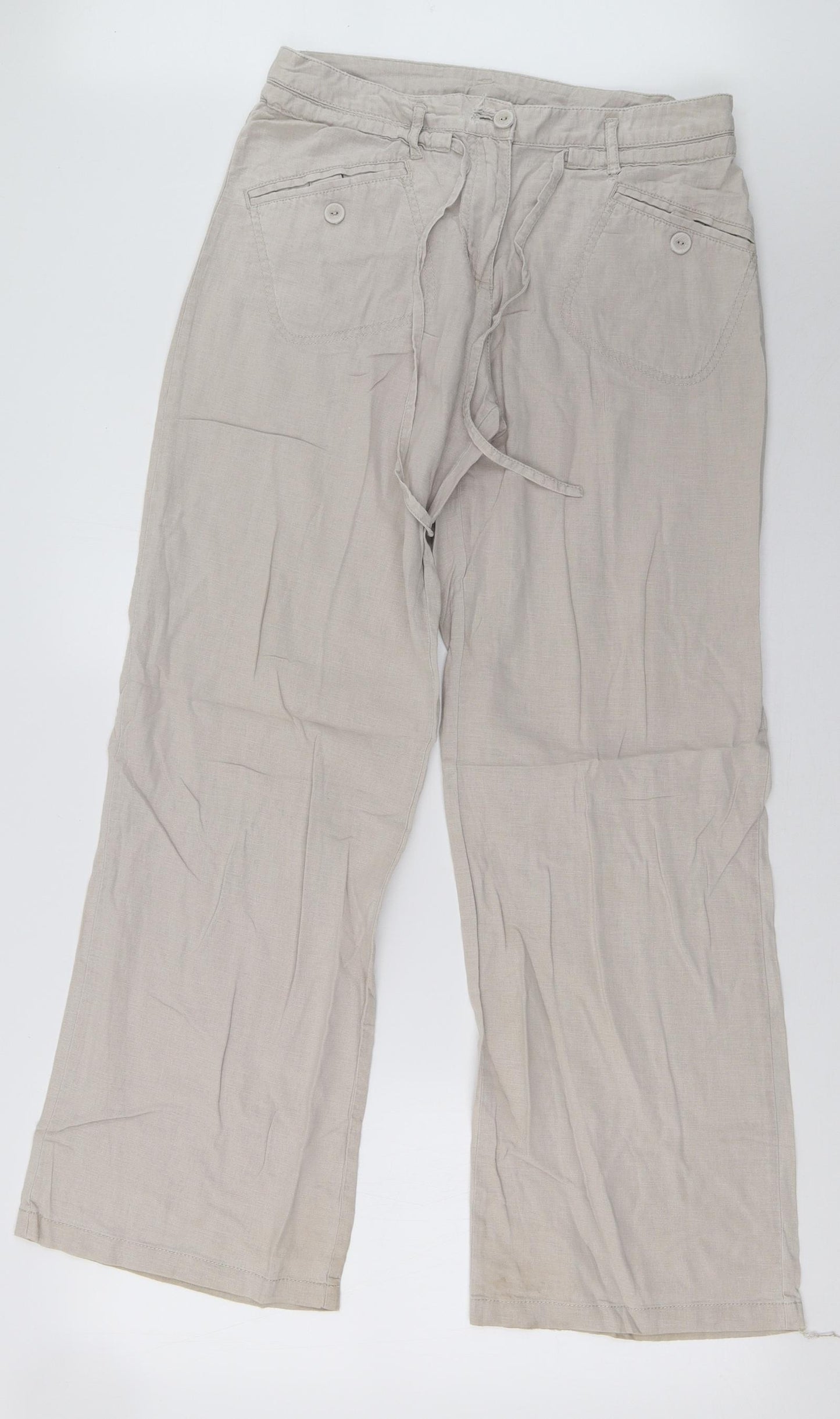 NEXT Womens Beige   Trousers  Size 10 L31 in
