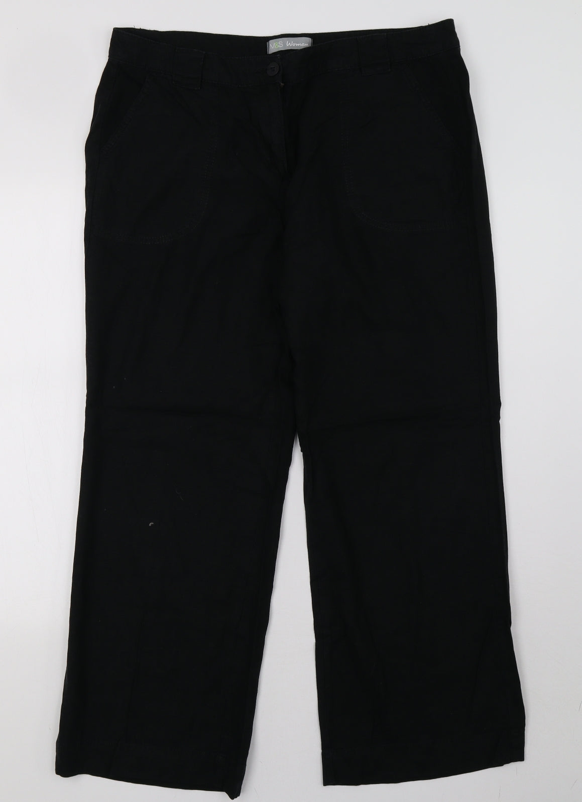 Marks and Spencer Womens Black   Trousers  Size 18 L29 in