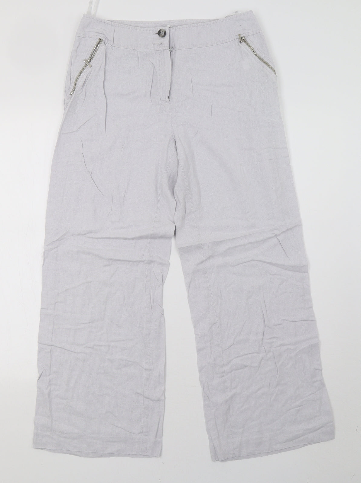 M&Co Womens Grey   Trousers  Size 12 L28 in