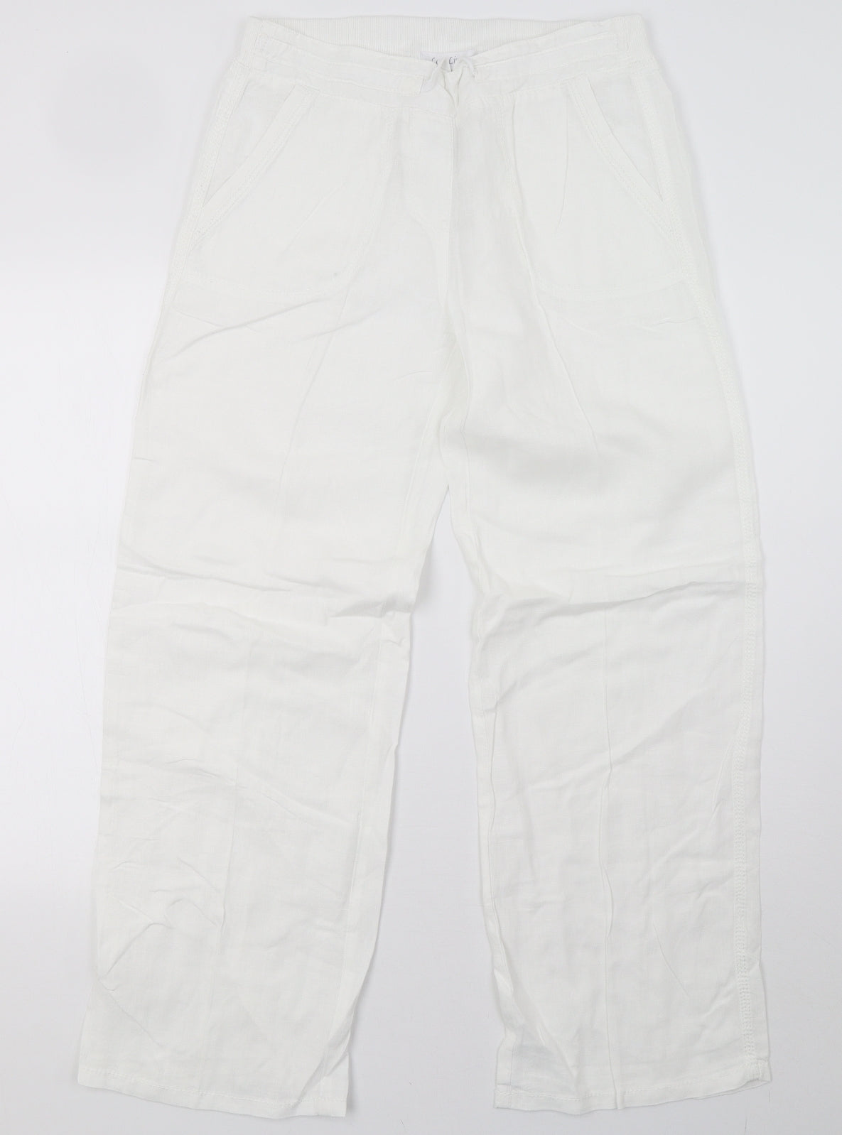 Marks and Spencer Womens White   Trousers  Size 10 L31 in