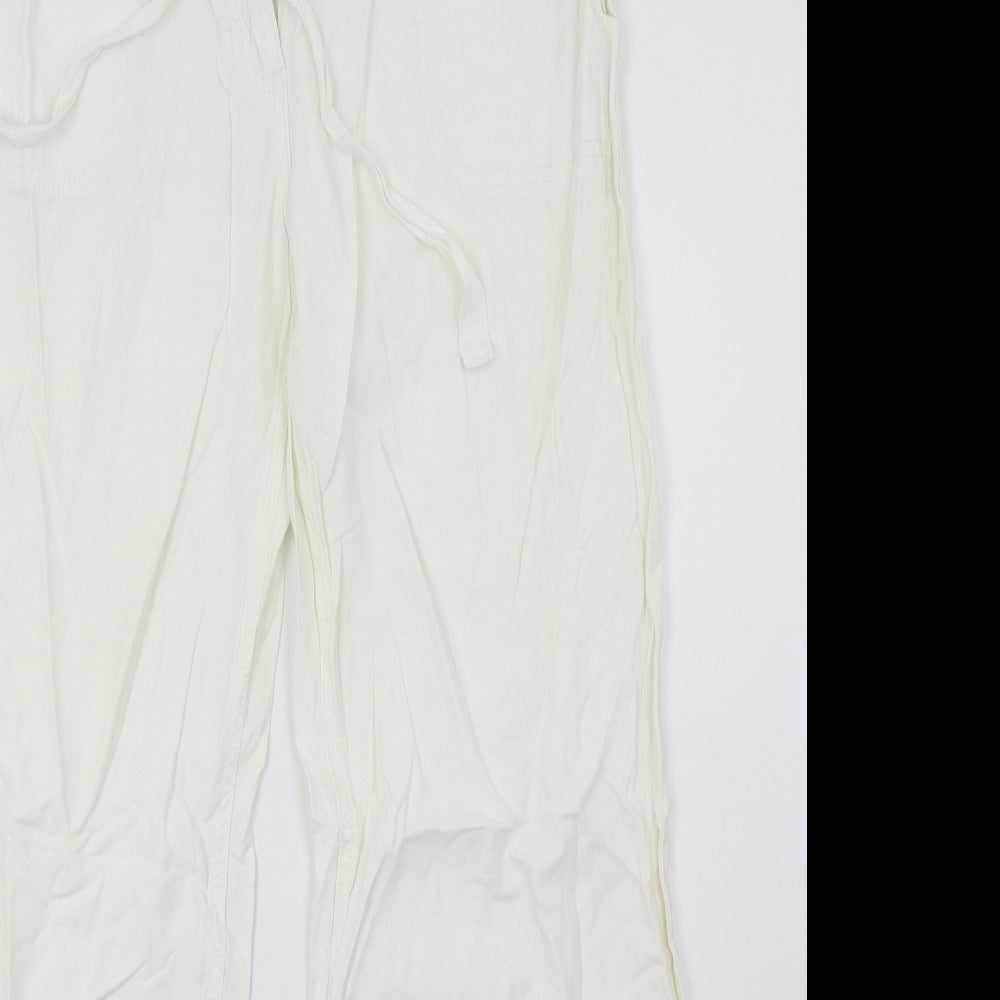 NEXT Womens White   Trousers  Size 12 L34 in