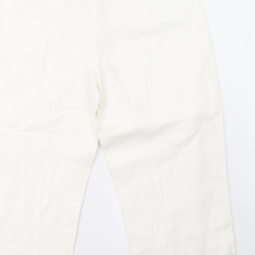 NEXT Womens White   Cropped Trousers Size 16 L24 in