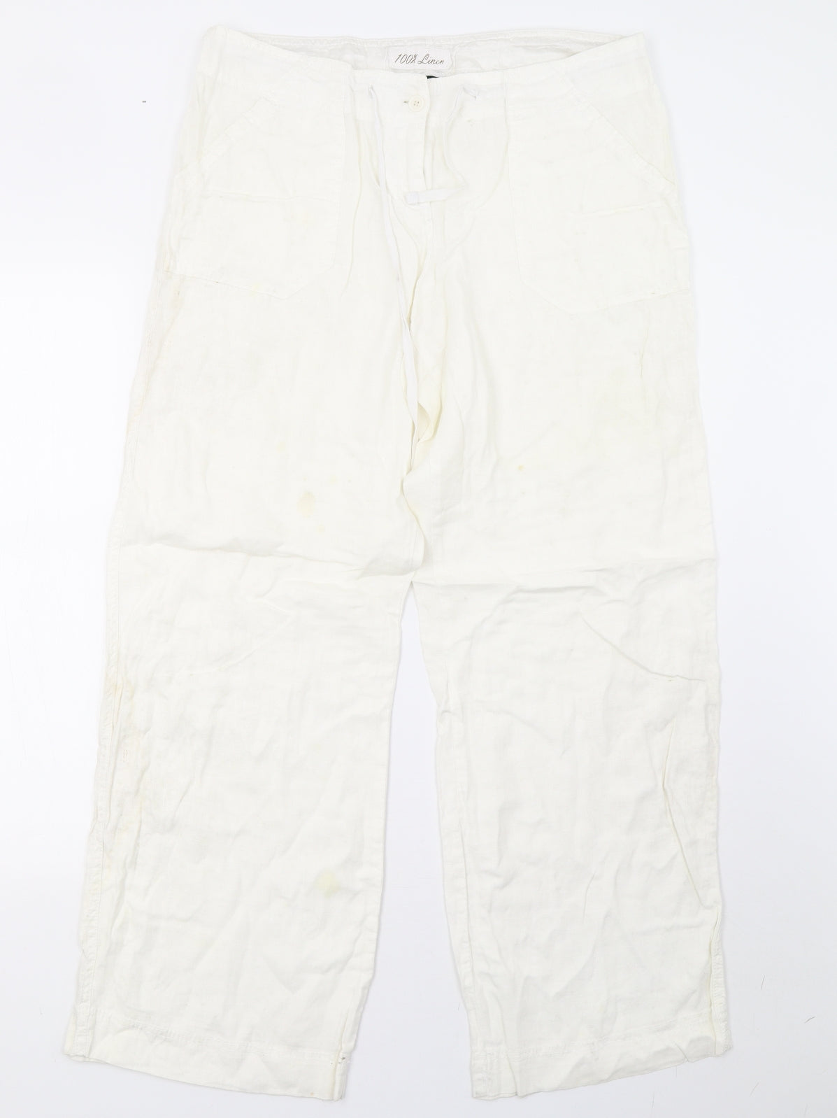 Primark Womens White   Trousers  Size 12 L30 in