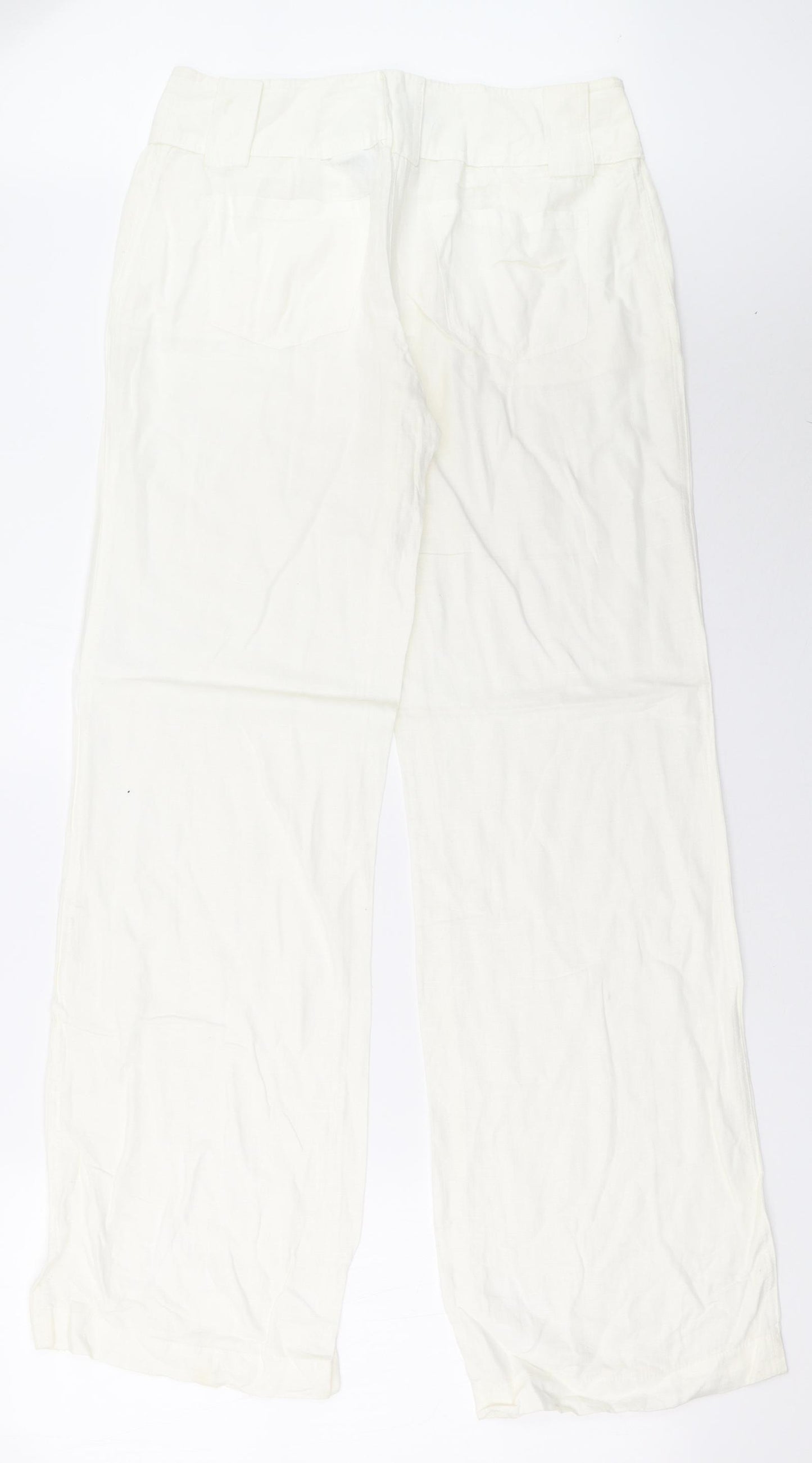 Zara Womens White   Trousers  Size 12 L32 in