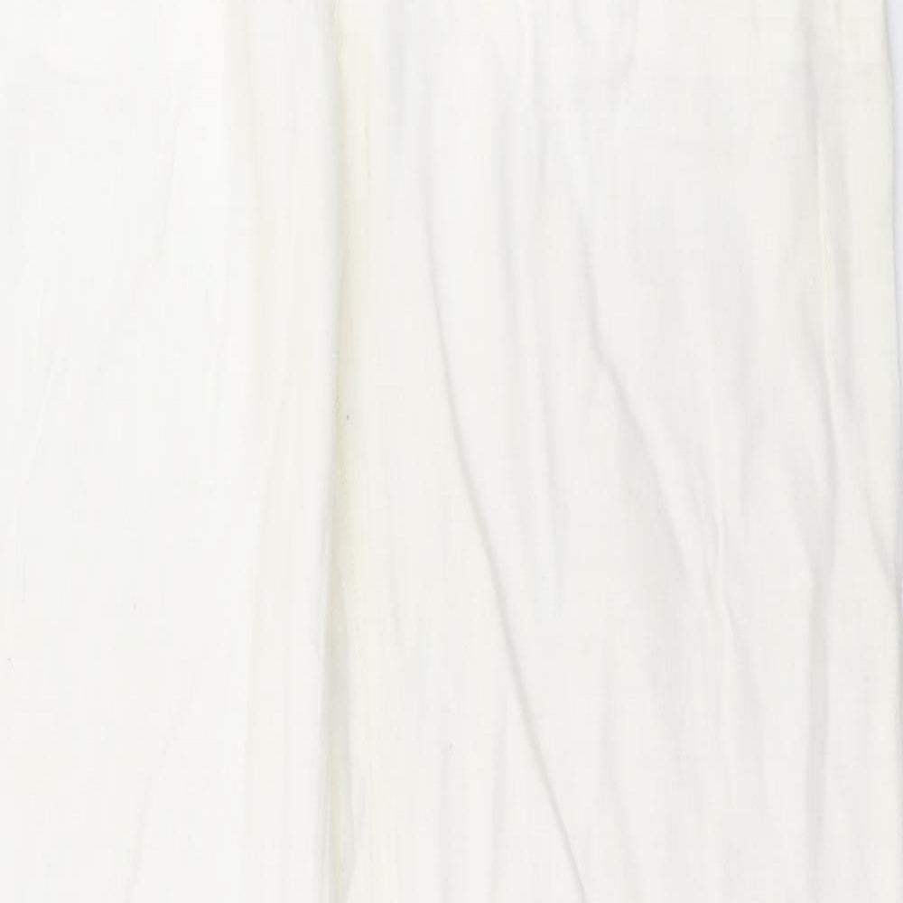 Zara Womens White   Trousers  Size 12 L32 in