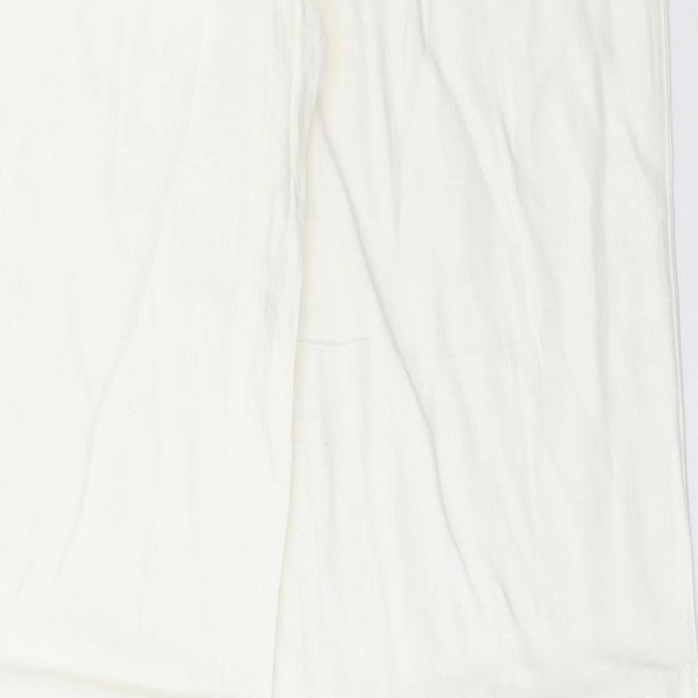 Zara Womens White   Trousers  Size 12 L32 in