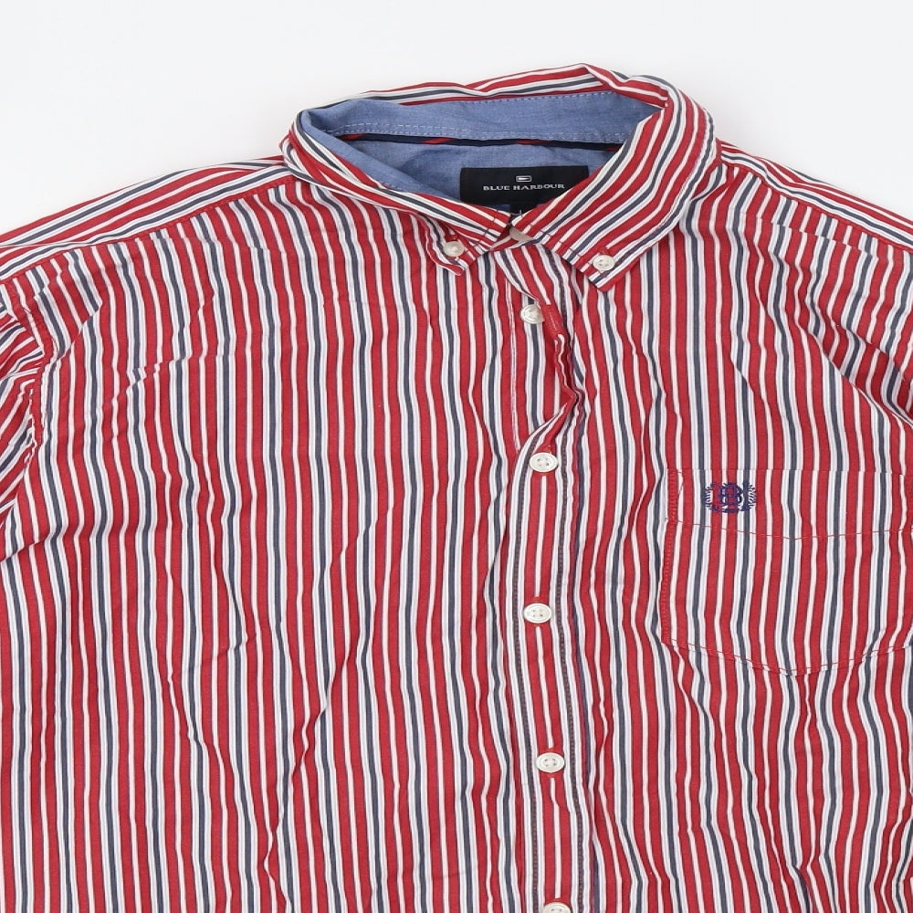 Debenhams Mens Red Striped   Button-Up Size L