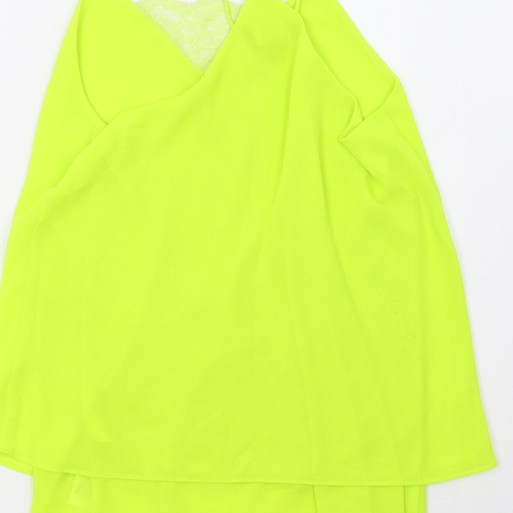 newlook Womens Yellow  Mesh Basic T-Shirt Size 8