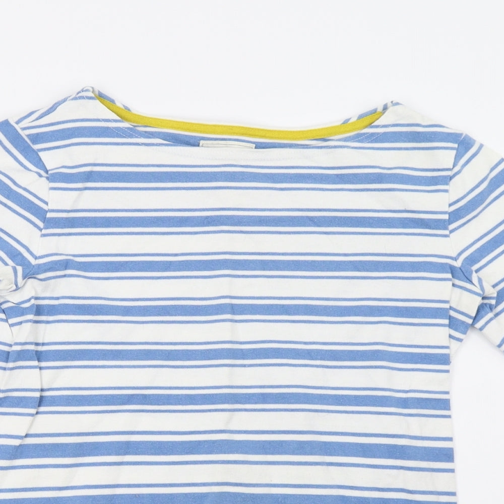 Joules Womens White Striped  Pullover Sweatshirt Size 8